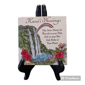 Vintage Kauai blessing tile trivet